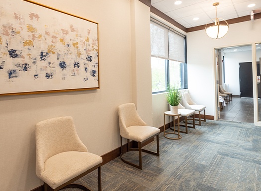 Welcoming dental office reception area